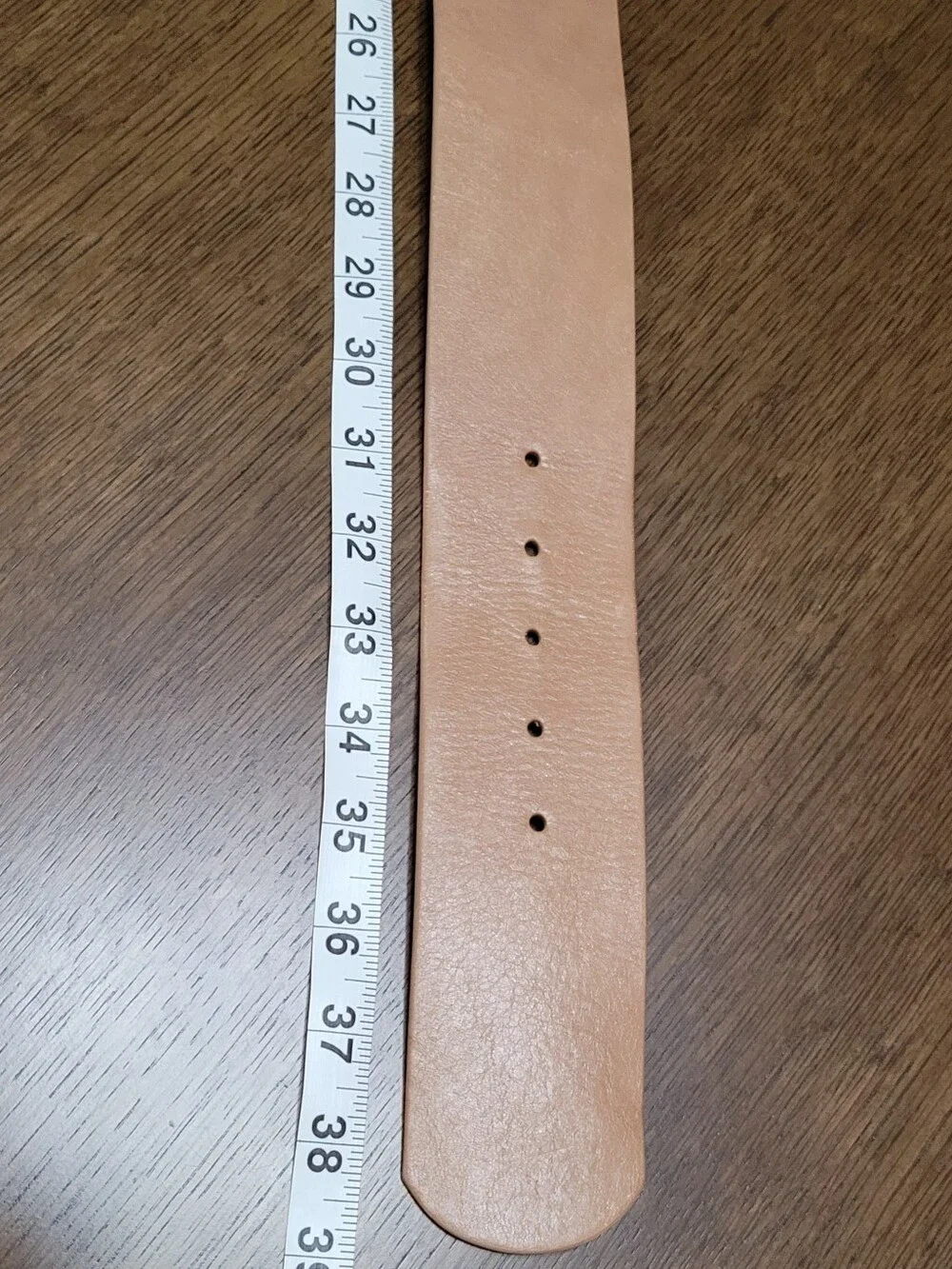 Women's Tan Blush Leather Belt with Gold Buckle 38
